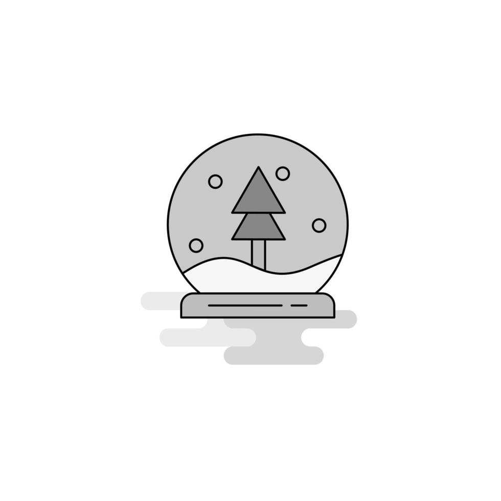 Christmas globe Web Icon Flat Line Filled Gray Icon Vector