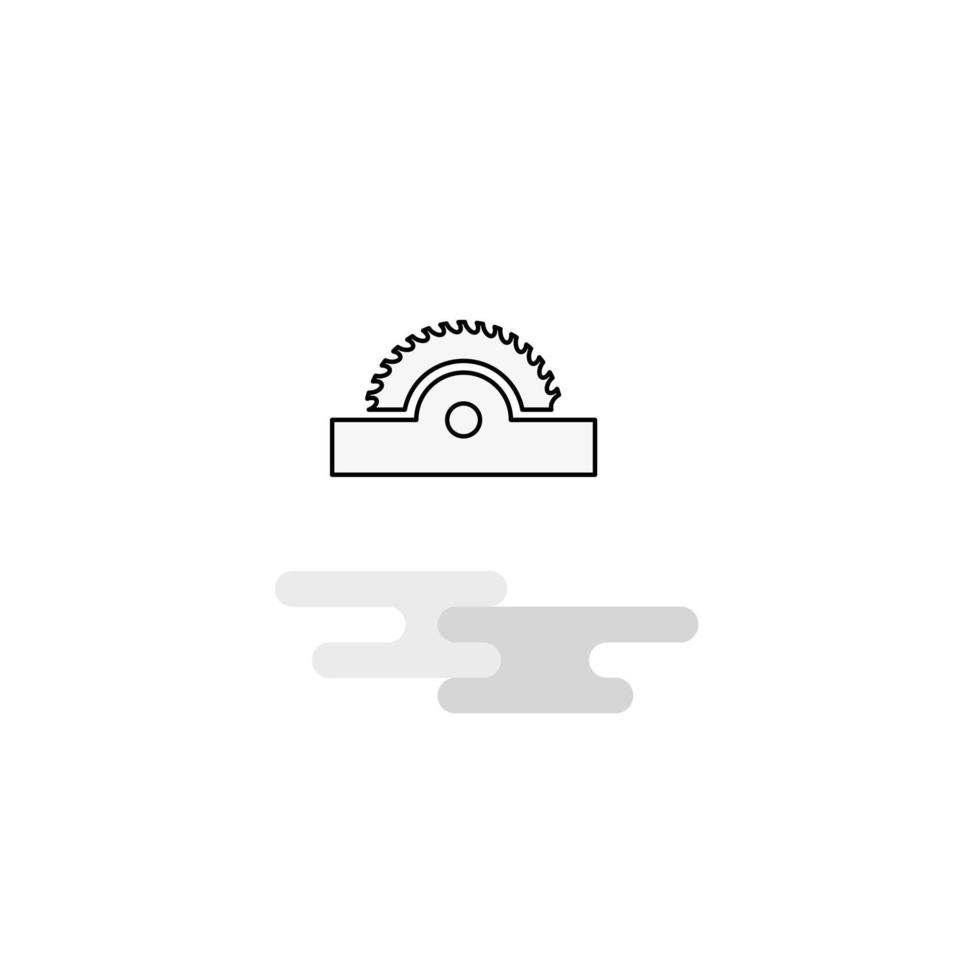 Cutter Web Icon Flat Line Filled Gray Icon Vector