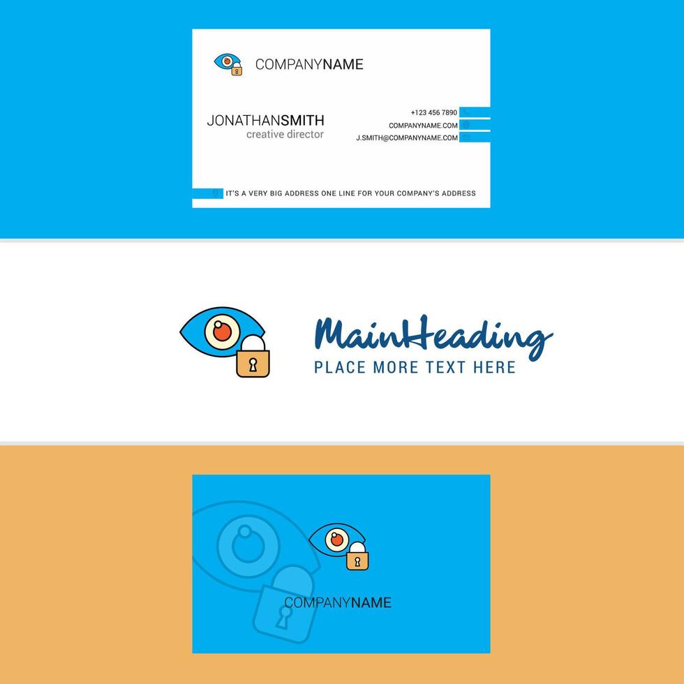 Beautiful Eye locked Logo and business card vertical Design Vector