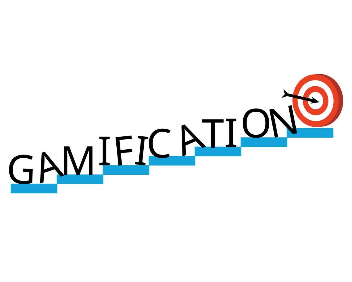 Gamification is the strategy for influencing and motivating the behavior of people, which also includes employees vector