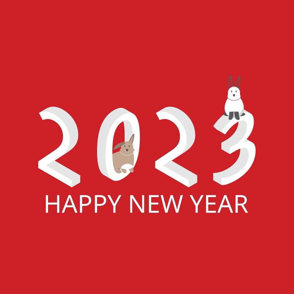 happy rabbit new year of 2023 vector
