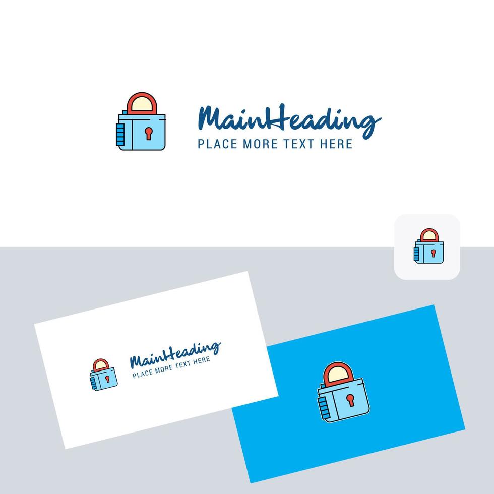 Lock vector logotype with business card template Elegant corporate identity Vector