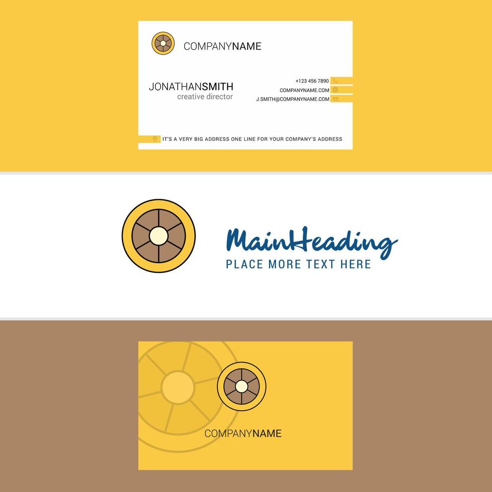 Beautiful Wheel Logo and business card vertical Design Vector