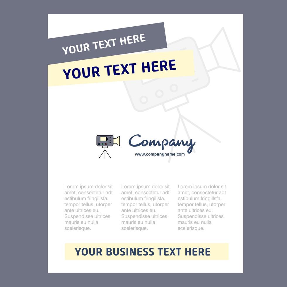 Camcoder Title Page Design for Company profile annual report presentations leaflet Brochure Vector Background