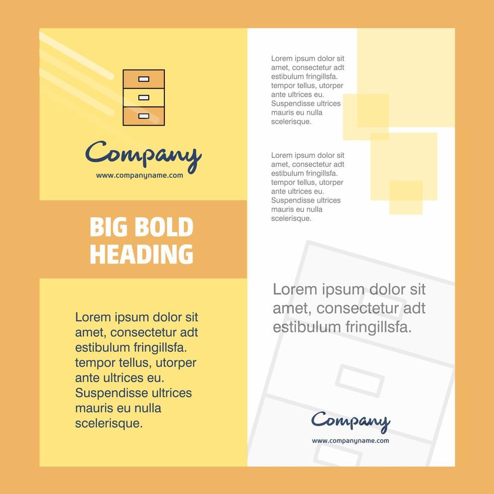 Cupboard Company Brochure Title Page Design Company profile annual report presentations leaflet Vector Background