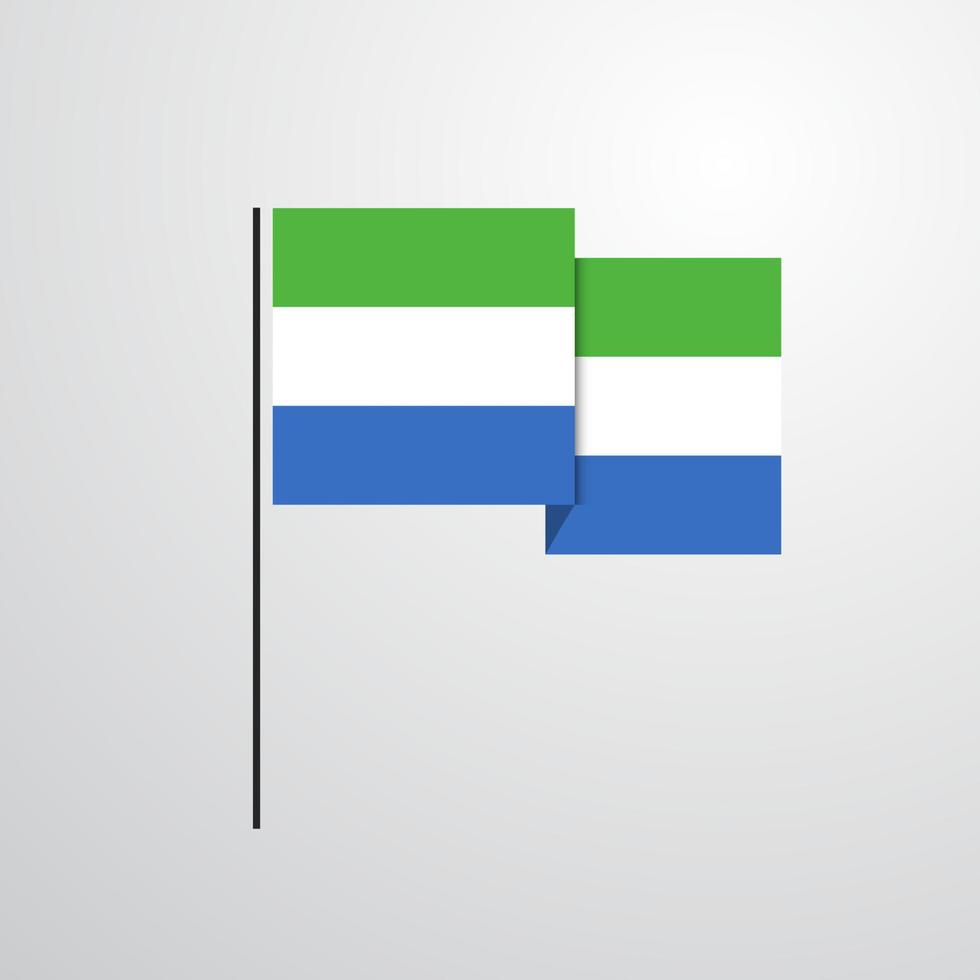 Sierra Leone waving Flag design vector