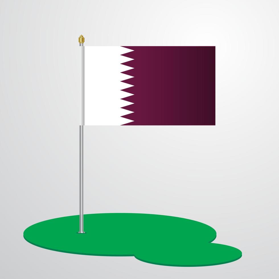 Qatar Flag Pole vector