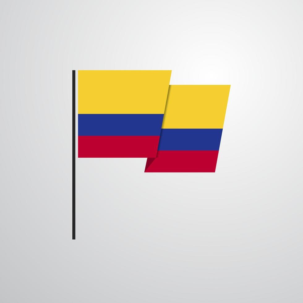 vector de diseño de bandera ondeante de colombia