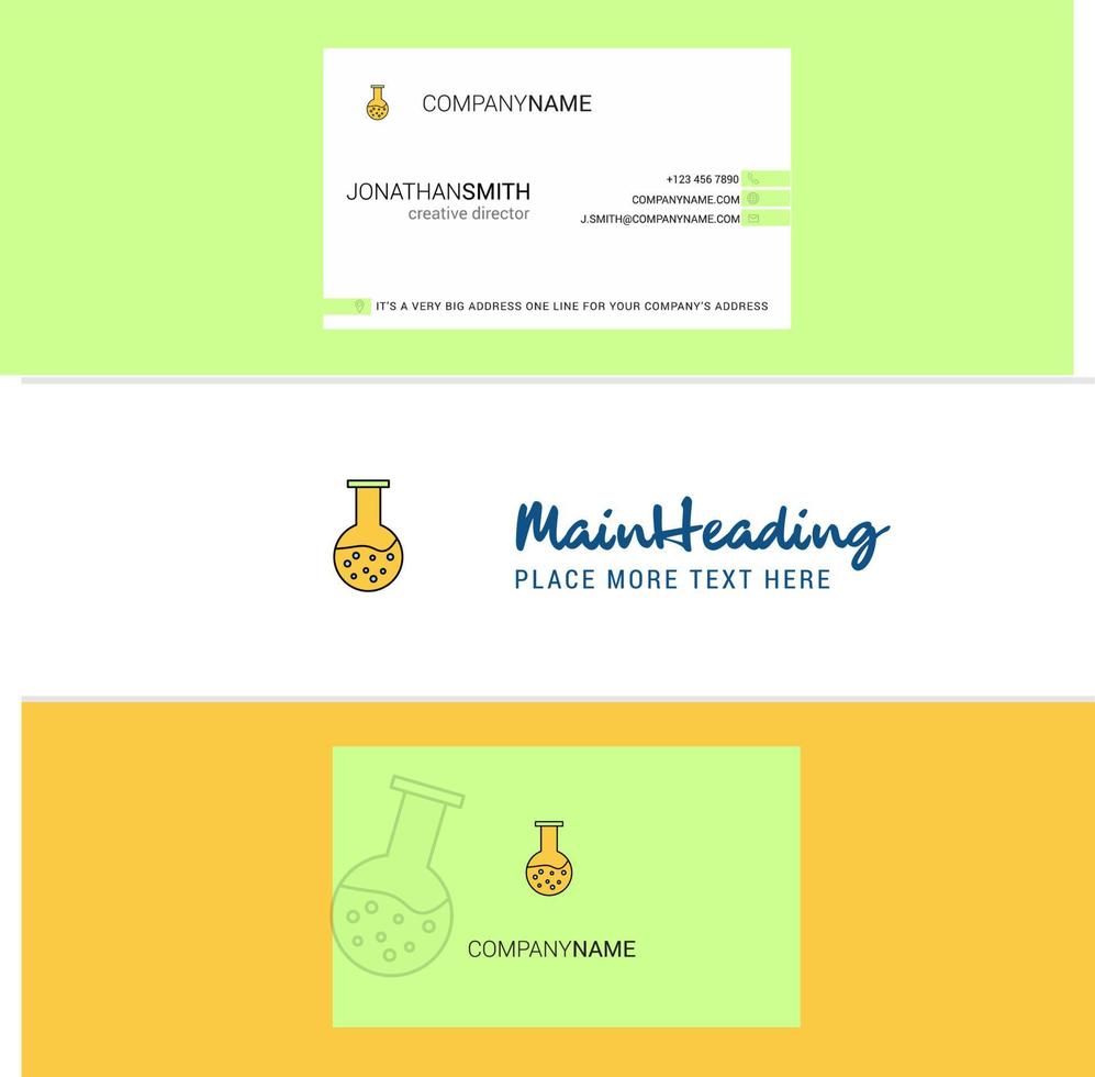 Beautiful Beaker Logo and business card vertical Design Vector