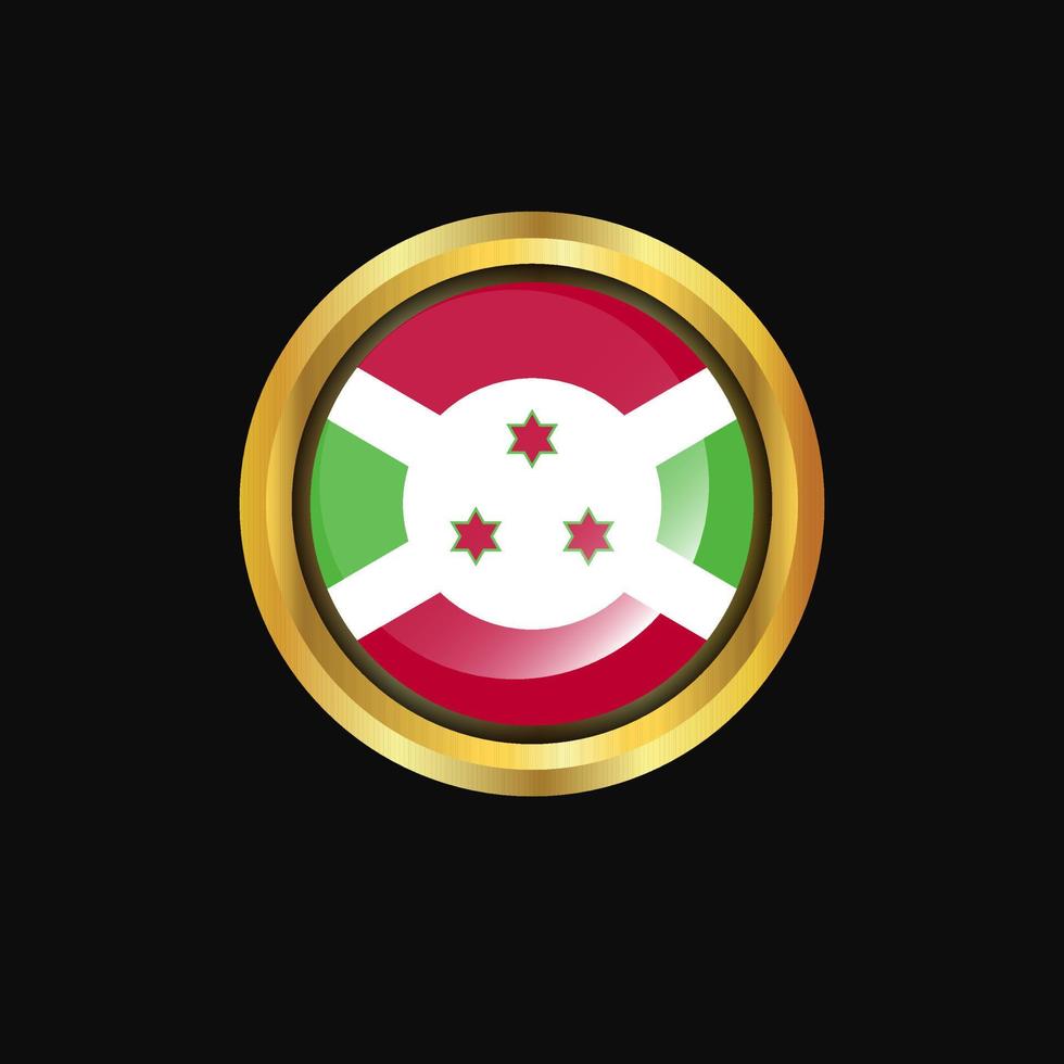 botón de oro de la bandera de burundi vector