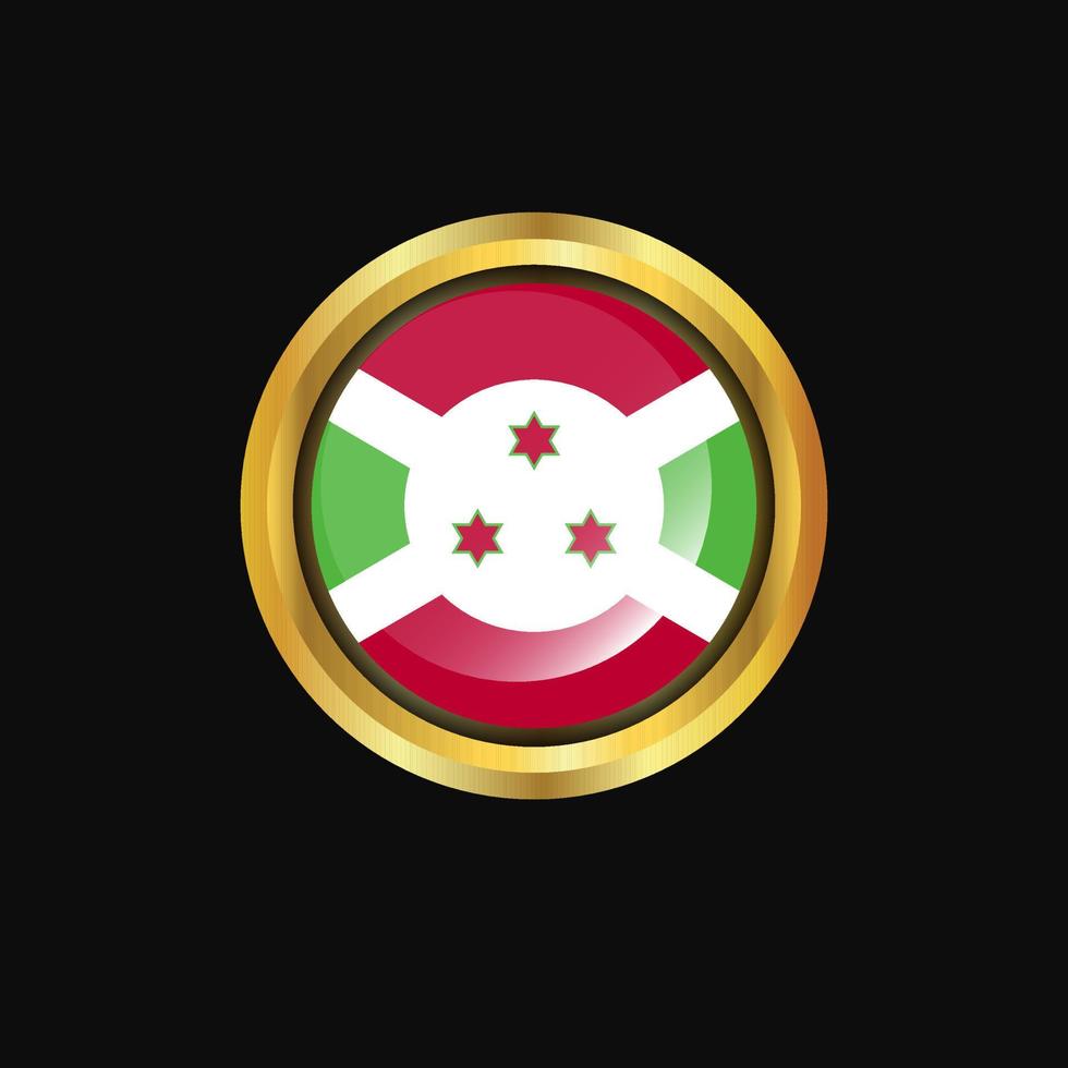 Burundi flag Golden button vector