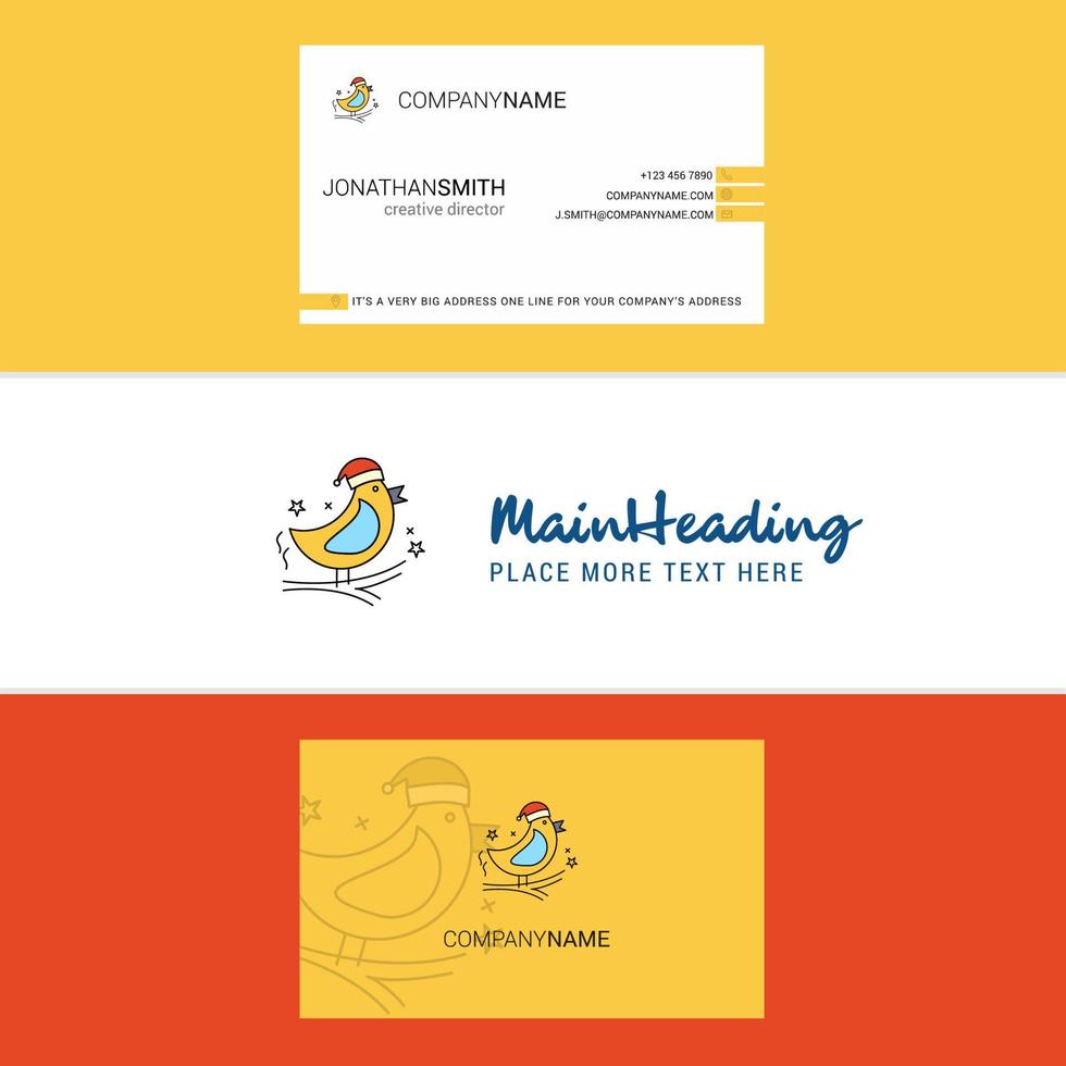 Beautiful Christmas cookie Logo and business card vertical Design Vector