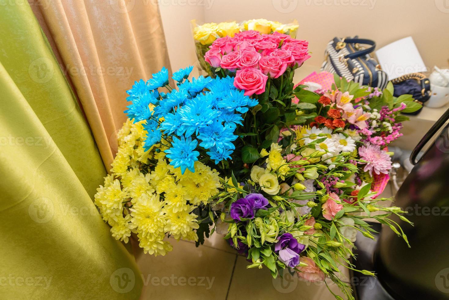 Wedding bouquet made of white roses photo