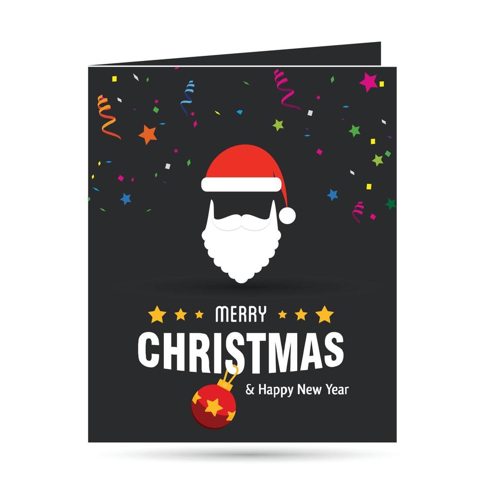 Merry Christmas card with dark background with creative design and typography vector