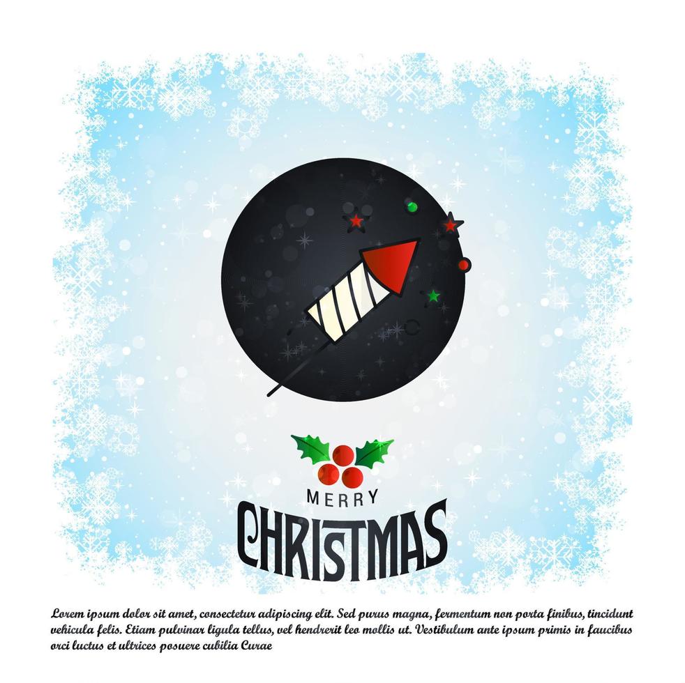 Merry Christmas card with creative design vector