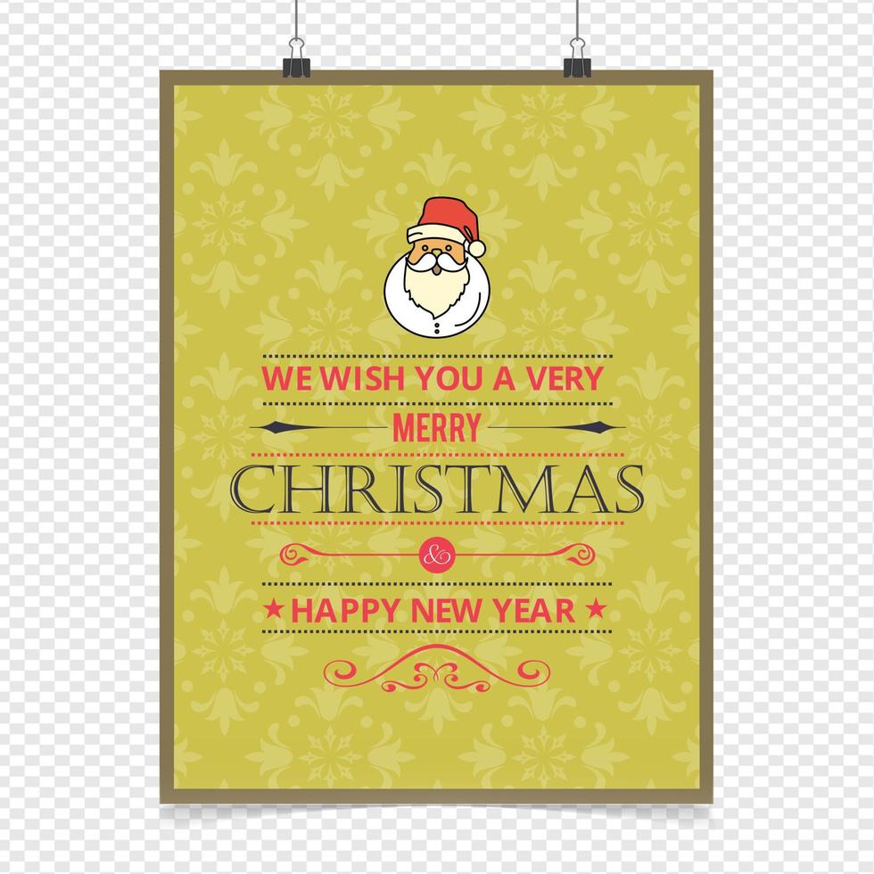 Merry Christmas card with creative design vector