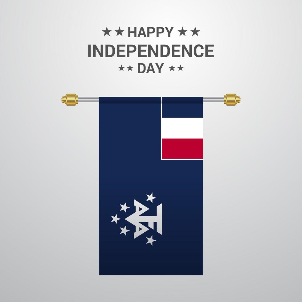 French Southern and Antarctic Lands Independence day hanging flag background vector