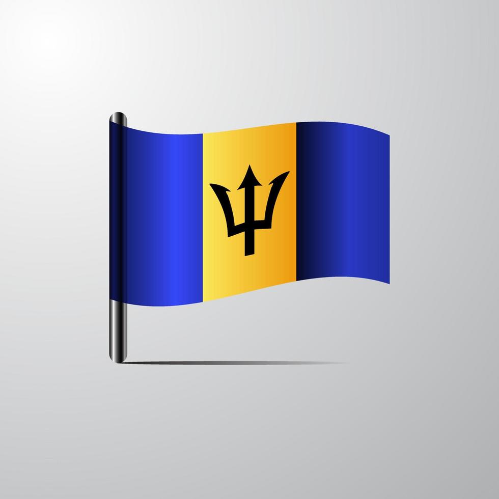 Barbados waving Shiny Flag design vector