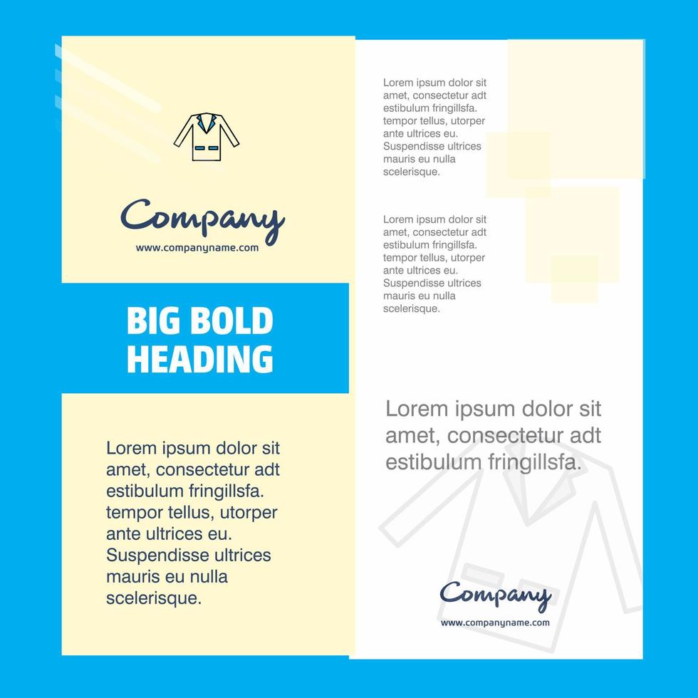 coat Company Brochure Title Page Design Company profile annual report presentations leaflet Vector Background