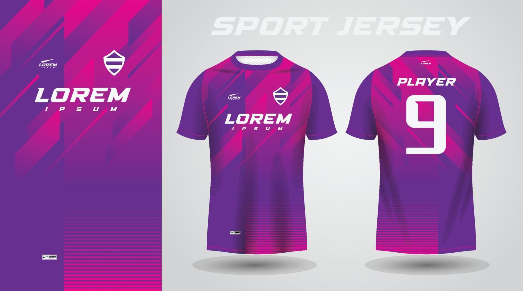 diseño de camiseta deportiva rosa púrpura vector