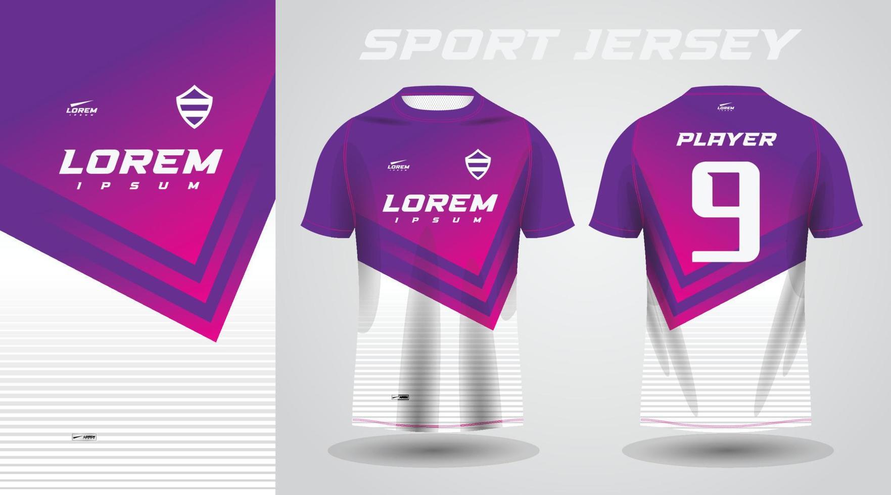 diseño de camiseta deportiva rosa púrpura vector