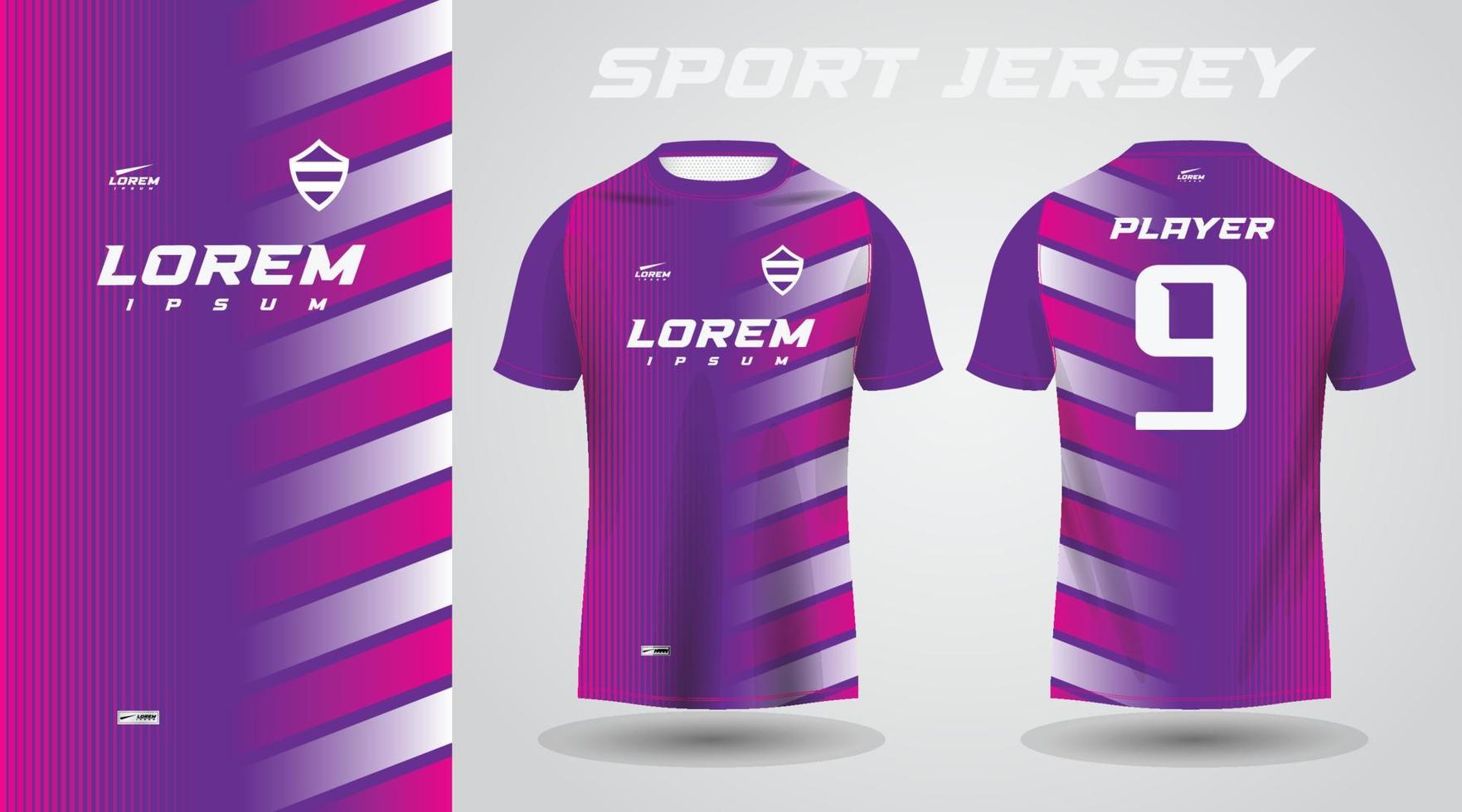 diseño de camiseta deportiva rosa púrpura vector