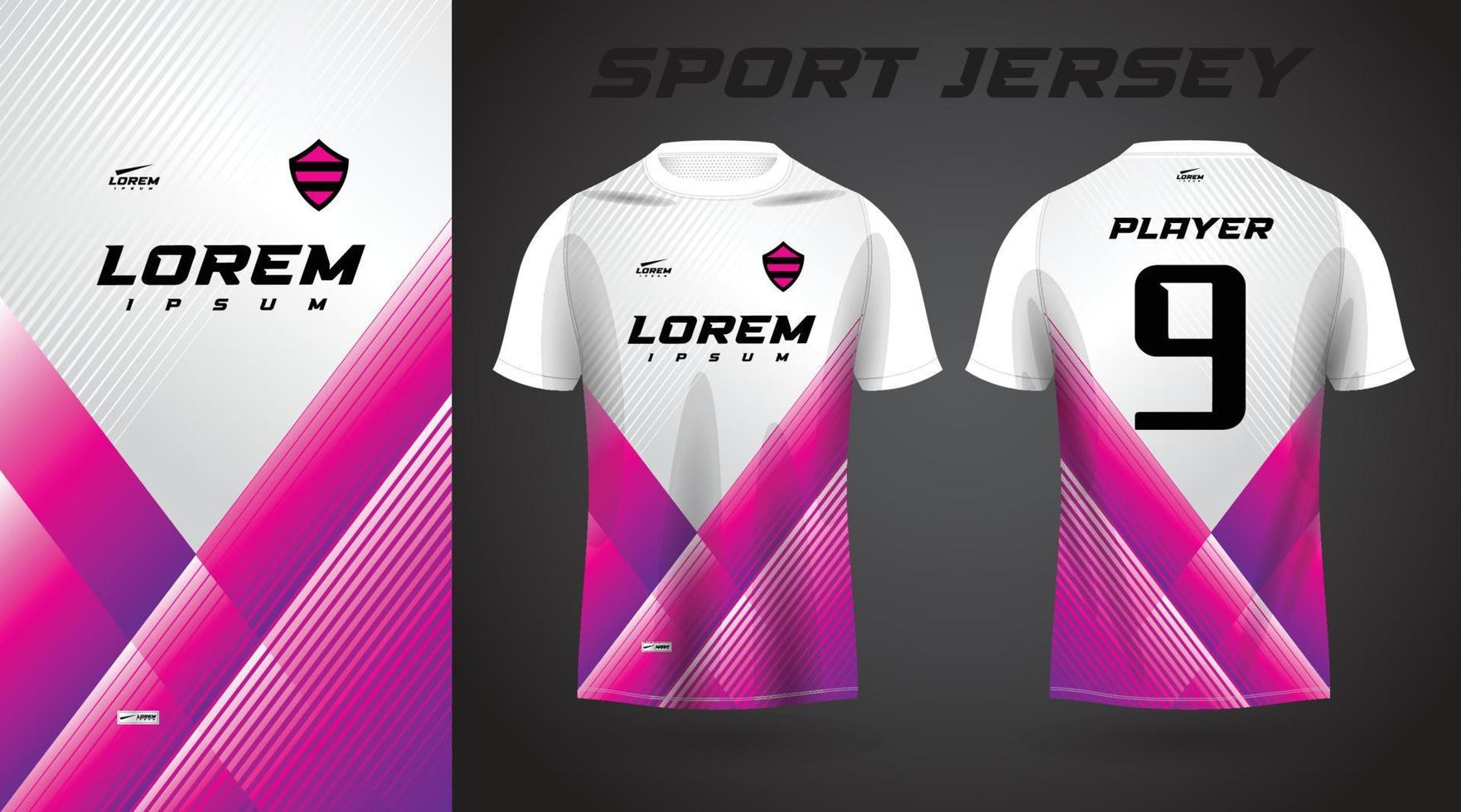 diseño de camiseta deportiva rosa púrpura vector