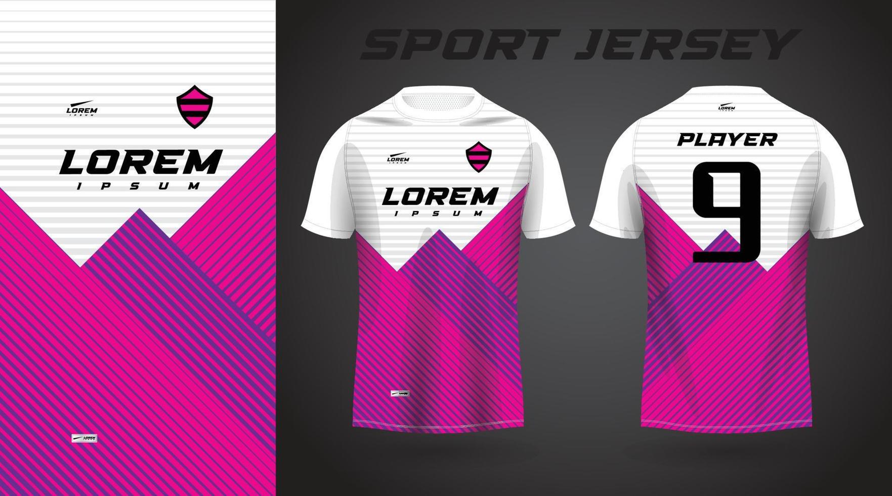 diseño de camiseta deportiva rosa púrpura vector