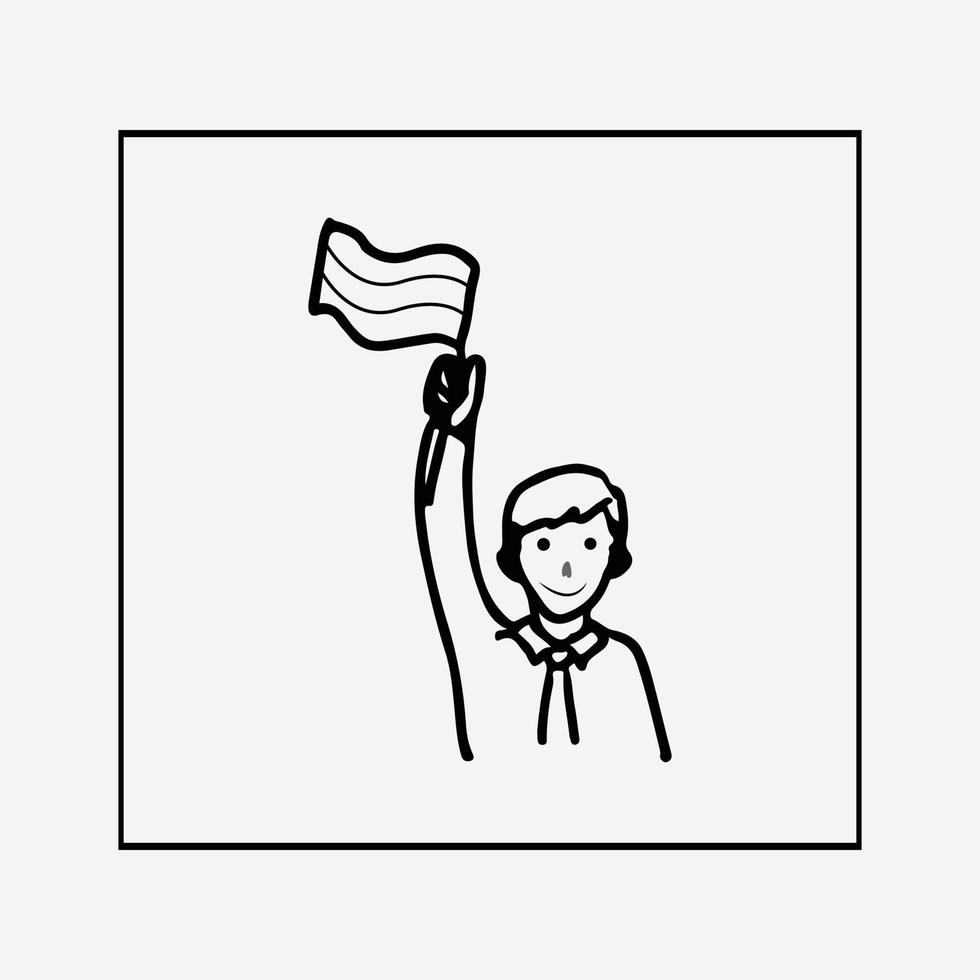 Flag in hand vector