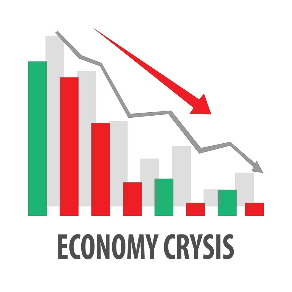 Graphic icon of global economic crisis, recession and inflation vector