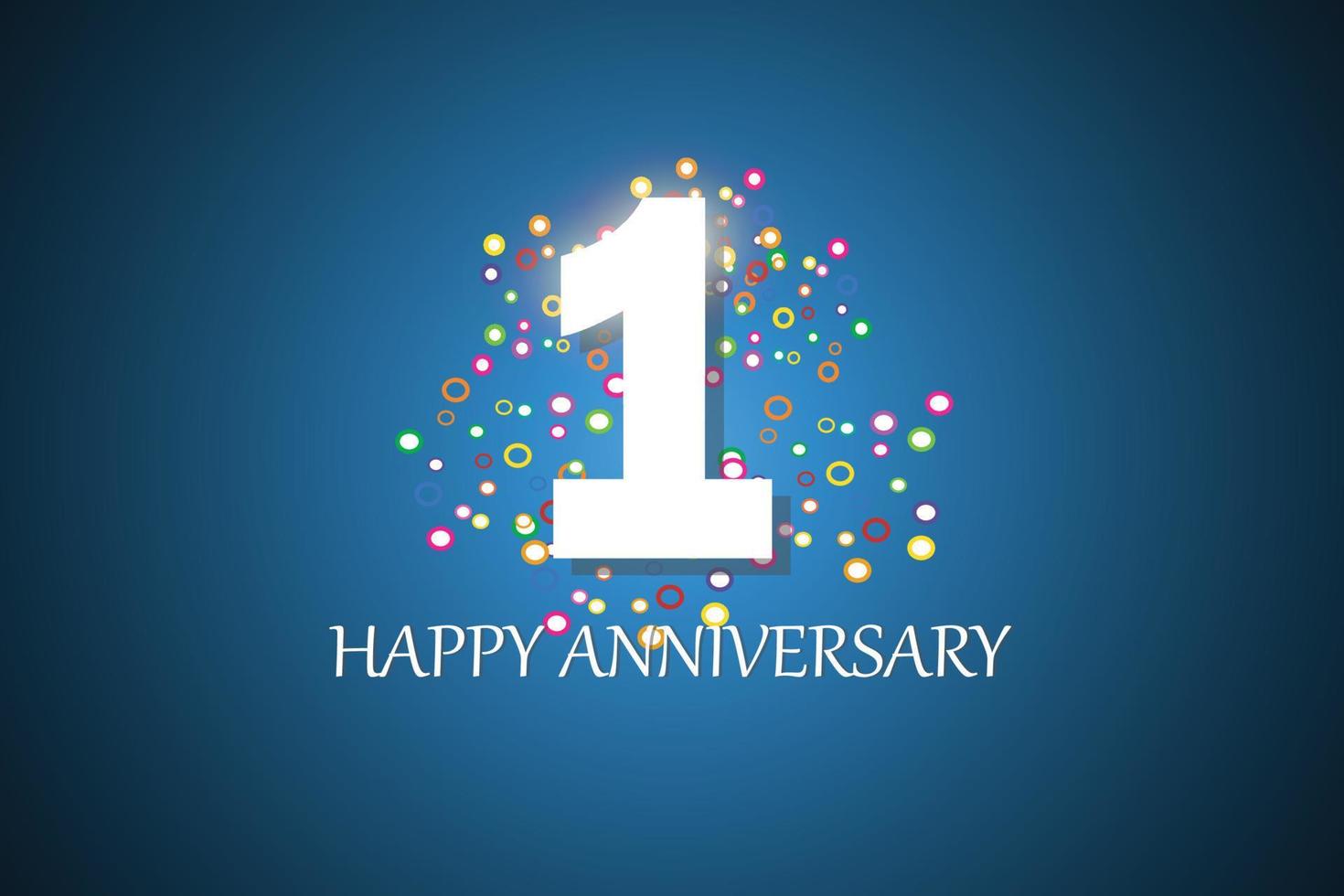 1th anniversary on blue background vector