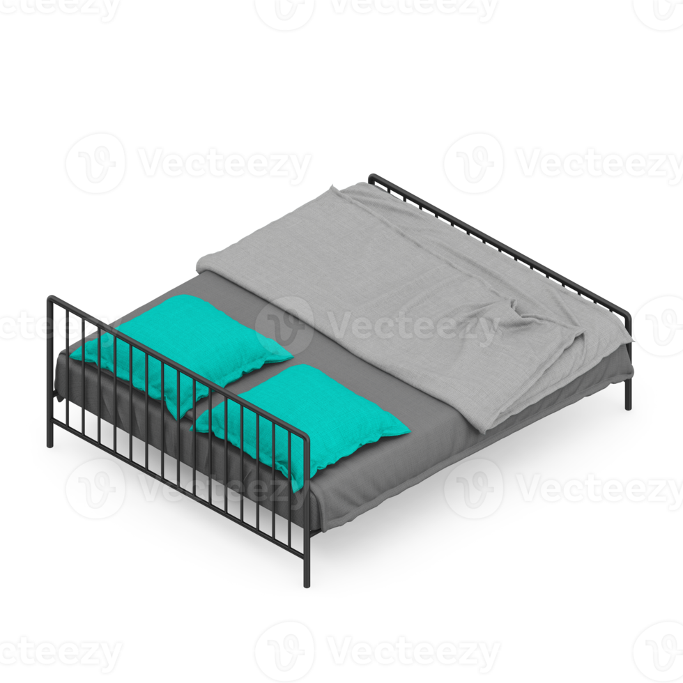 renderização 3d de quarto isométrico png