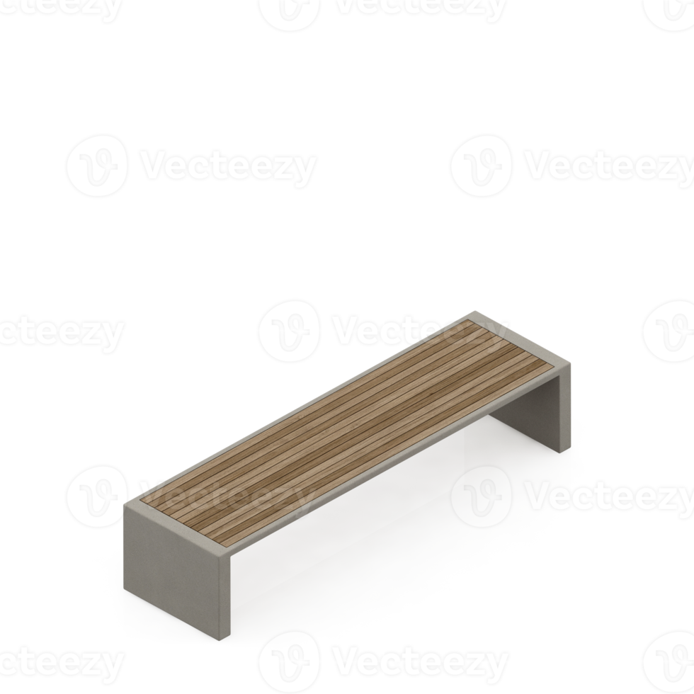 Isometric bench 3D render png
