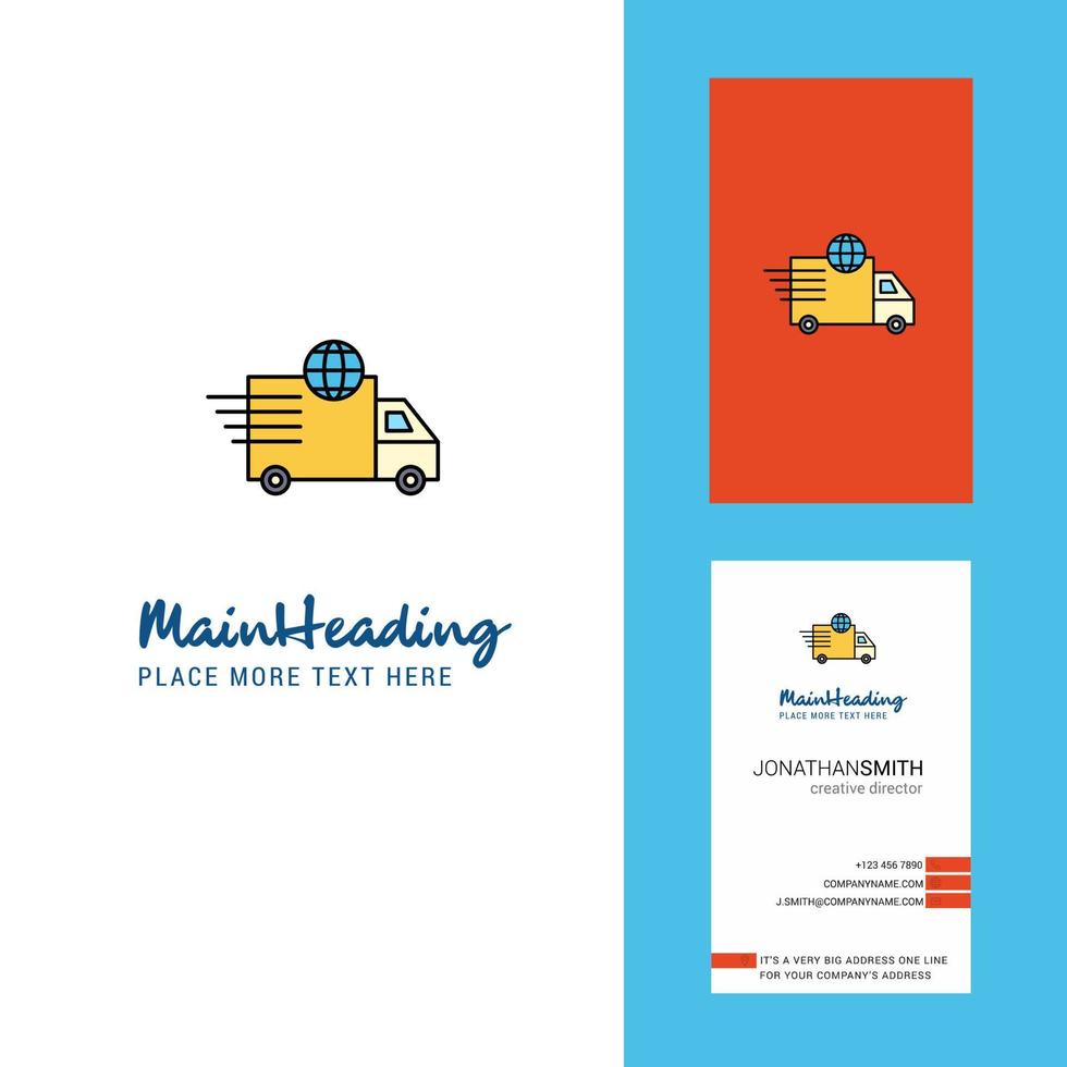 vector de diseño vertical de logotipo creativo de transporte y tarjeta de visita