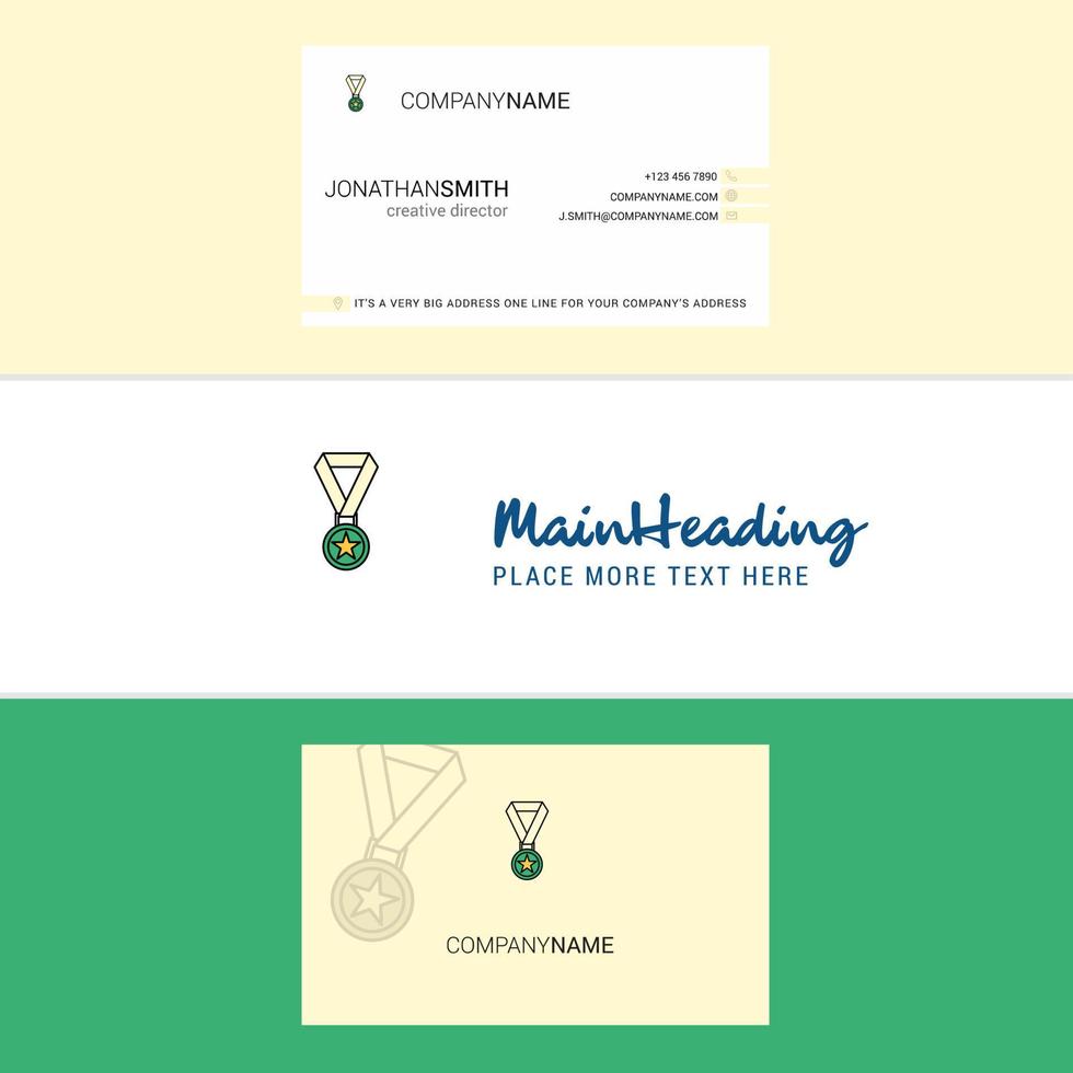 Beautiful Medal Logo and business card vertical Design Vector