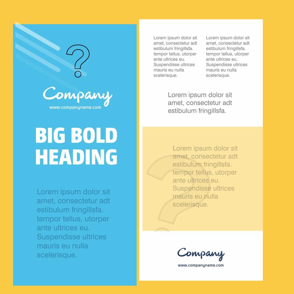 Question mark Business Company Poster Template with place for text and images vector background