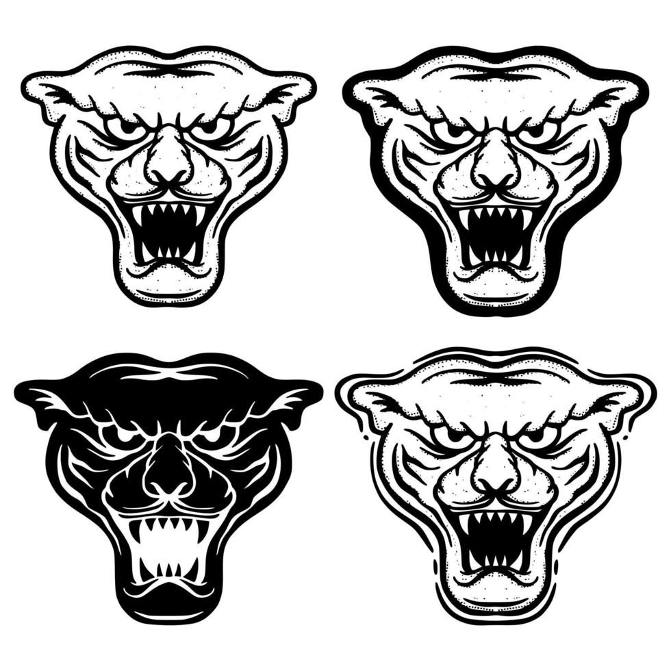 Collection set Black panther Illustration hand drawn sketch doodle for  tattoo, stickers, logo, etc 14162399 Vector Art at Vecteezy