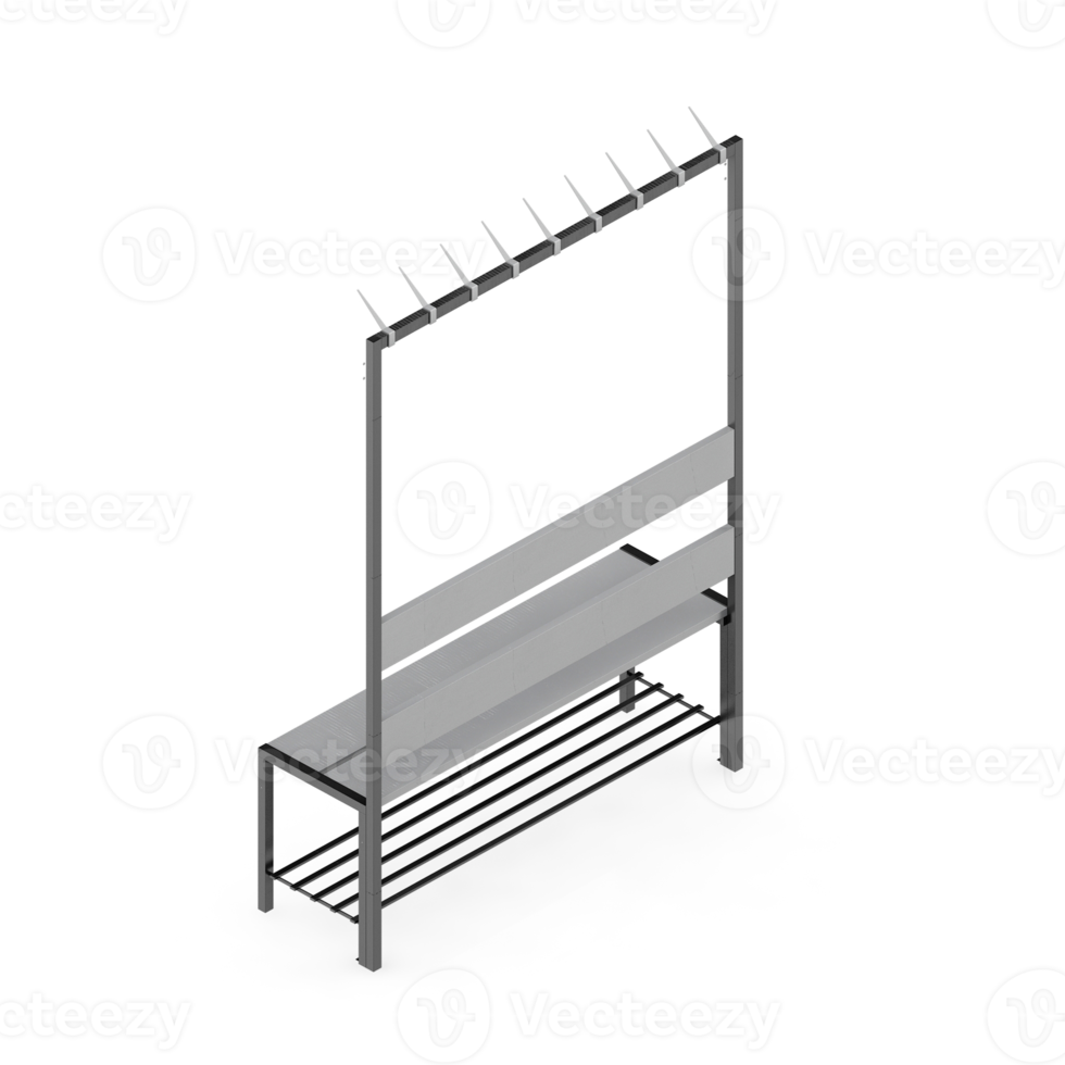 Isometric bench 3D render png