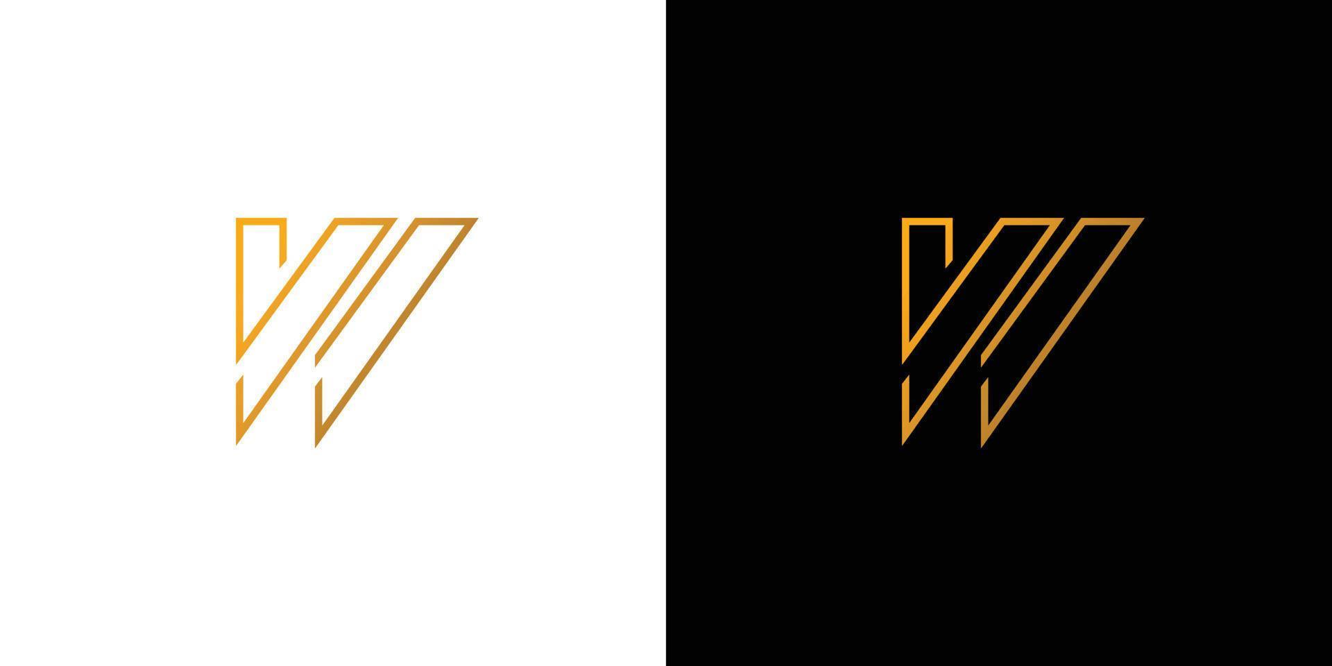 diseño moderno y único del logotipo de las iniciales de la letra w vector