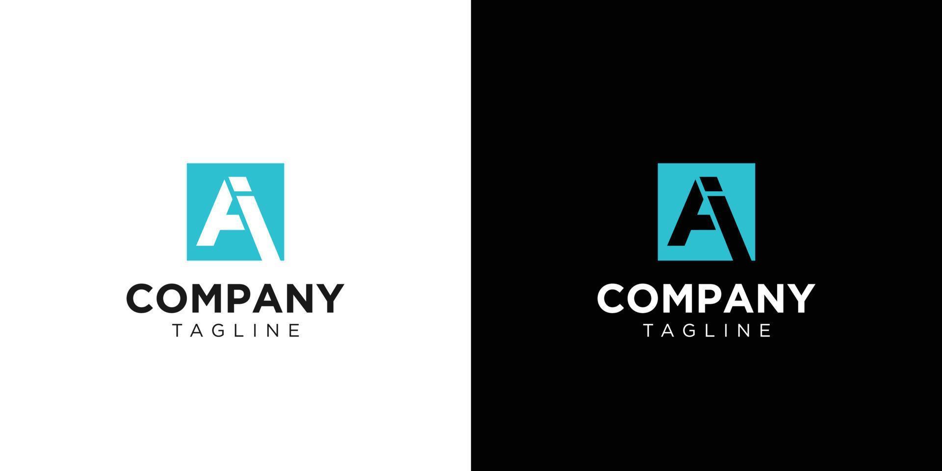 Cool and modern AI logo design vector