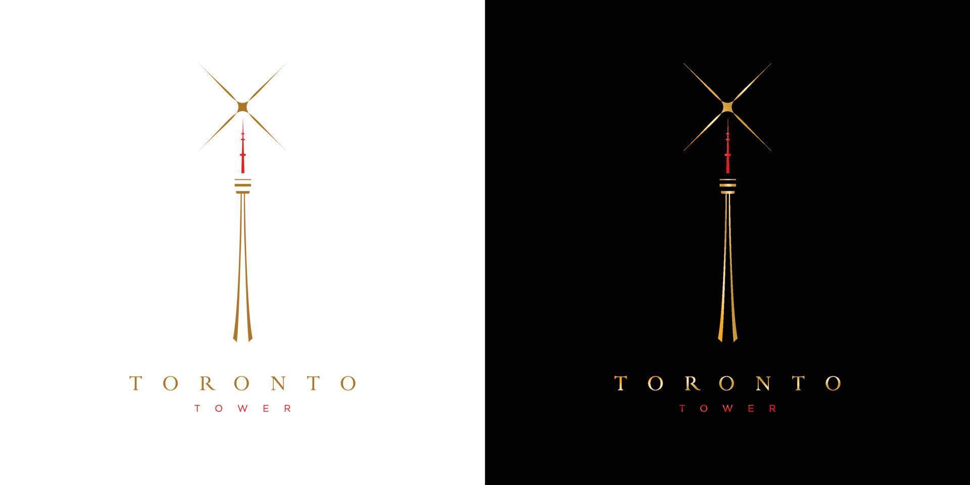 Modern and luxury Toronto city tower logo design vector
