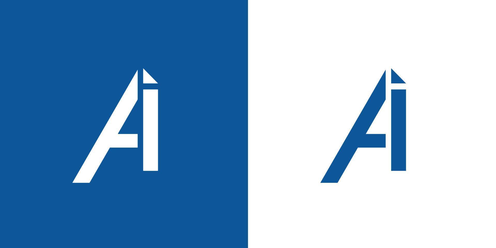 Simple and modern AI logo design vector