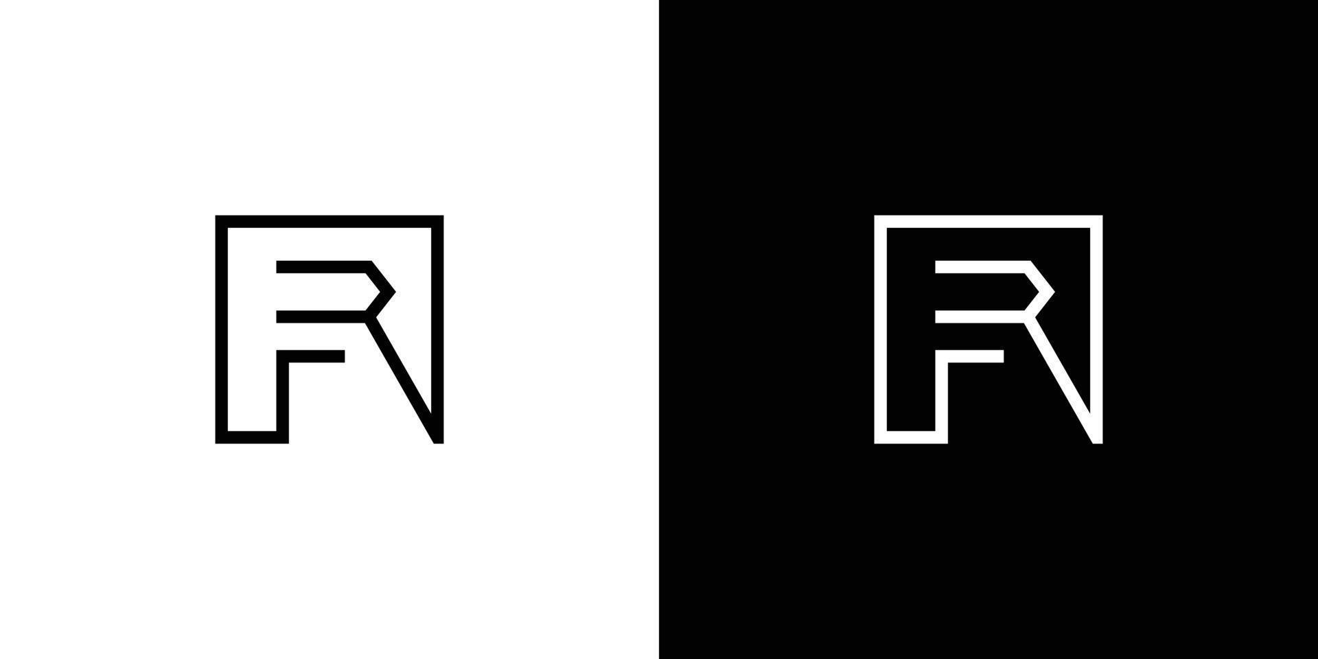 Modern and sophisticated letter RF initials logo design vector