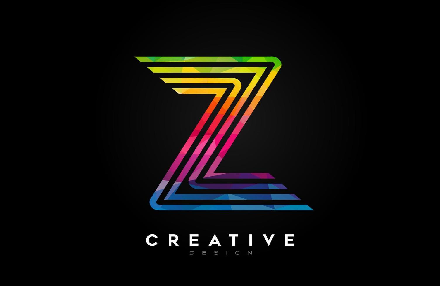 Vibrant Lines Letter Z Logo with Lines and Monogram Creative Style Design Vector