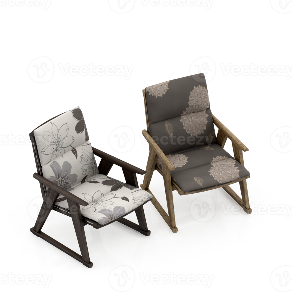 Isometric Chair 3D isolated rendering png