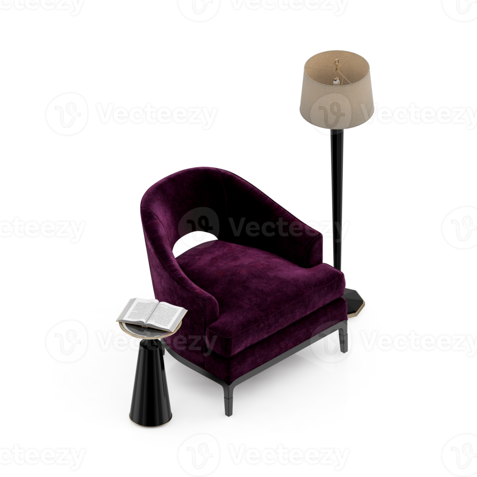 Isometric Armchair Isolated 3D render png