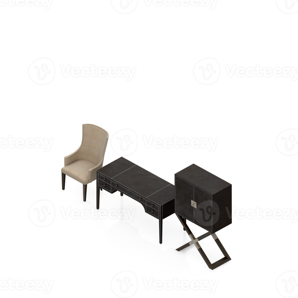 Isometric Table 3D render png
