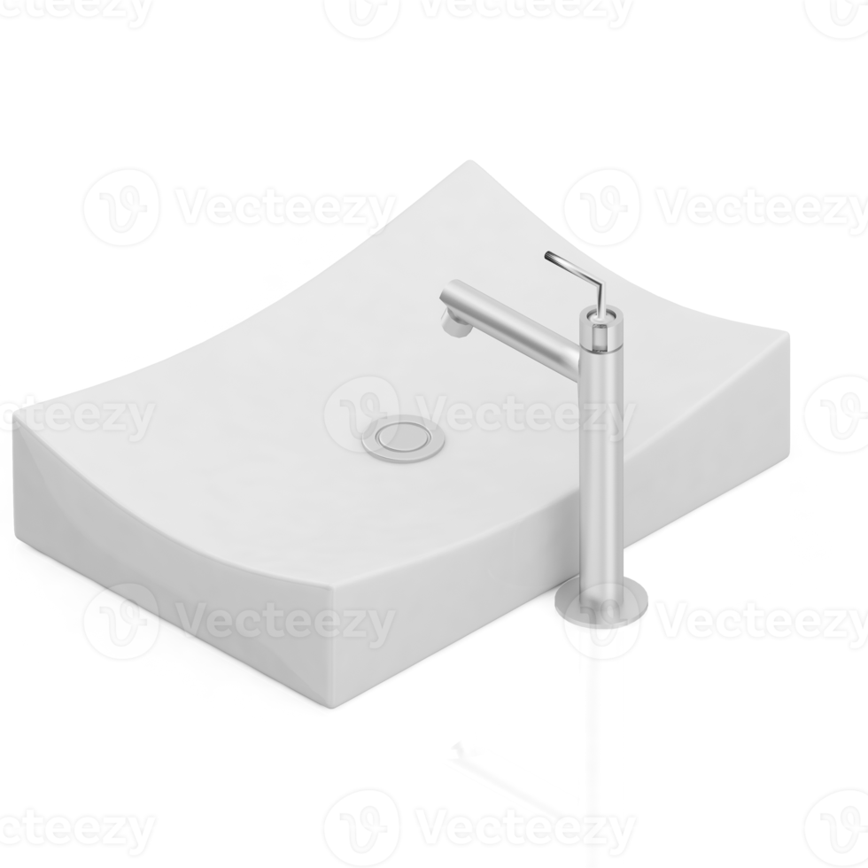 Isometric bathroom items 3D isolated render png
