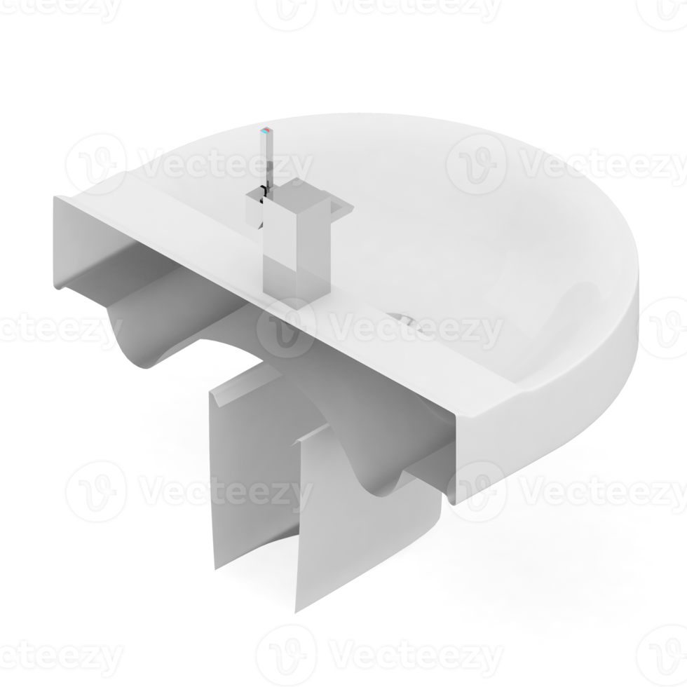 isometrico bagno elementi 3d isolato rendere png