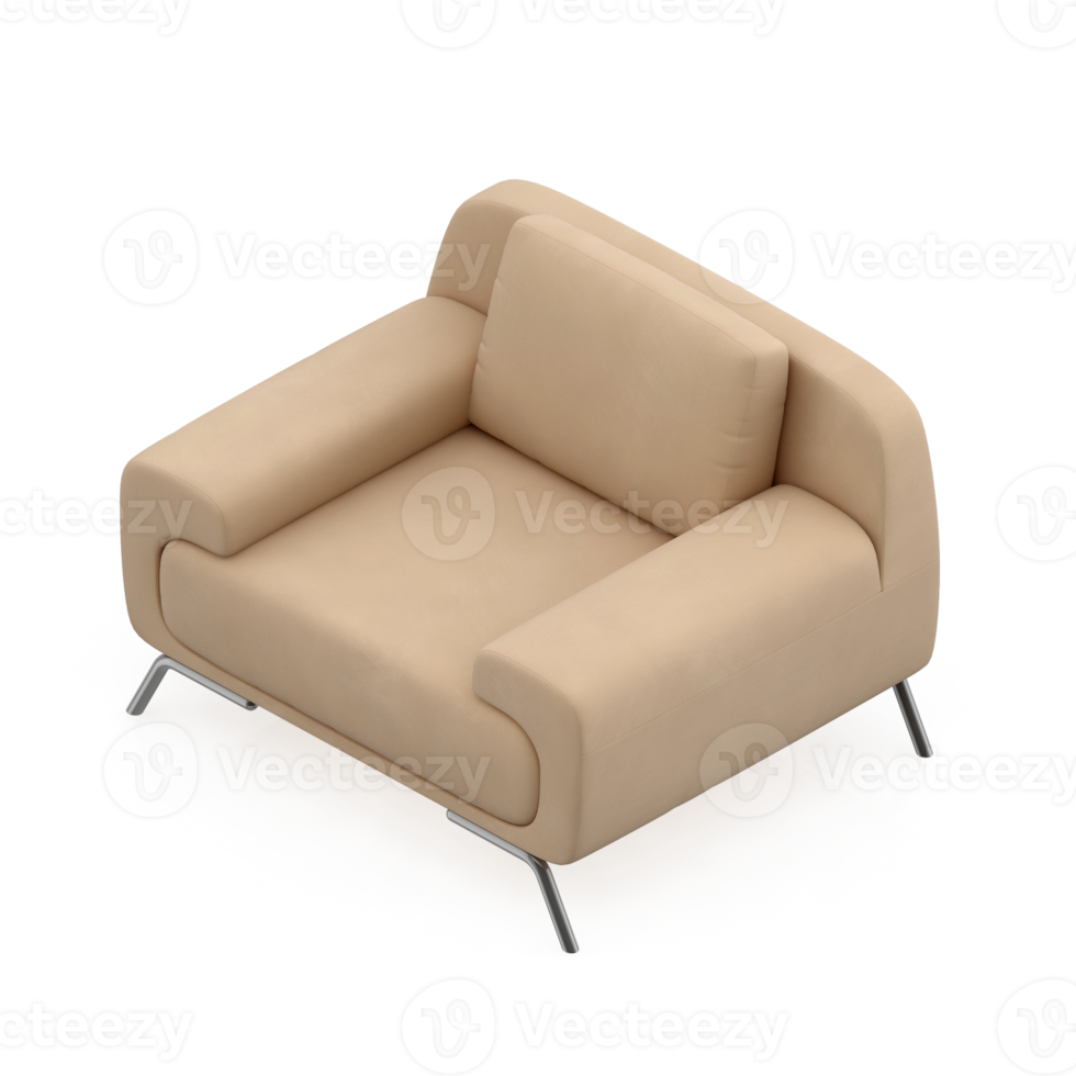 sillón isométrico aislado 3d render png